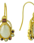 Sotherby 14k Gold, Pearl and Garnet Earrings