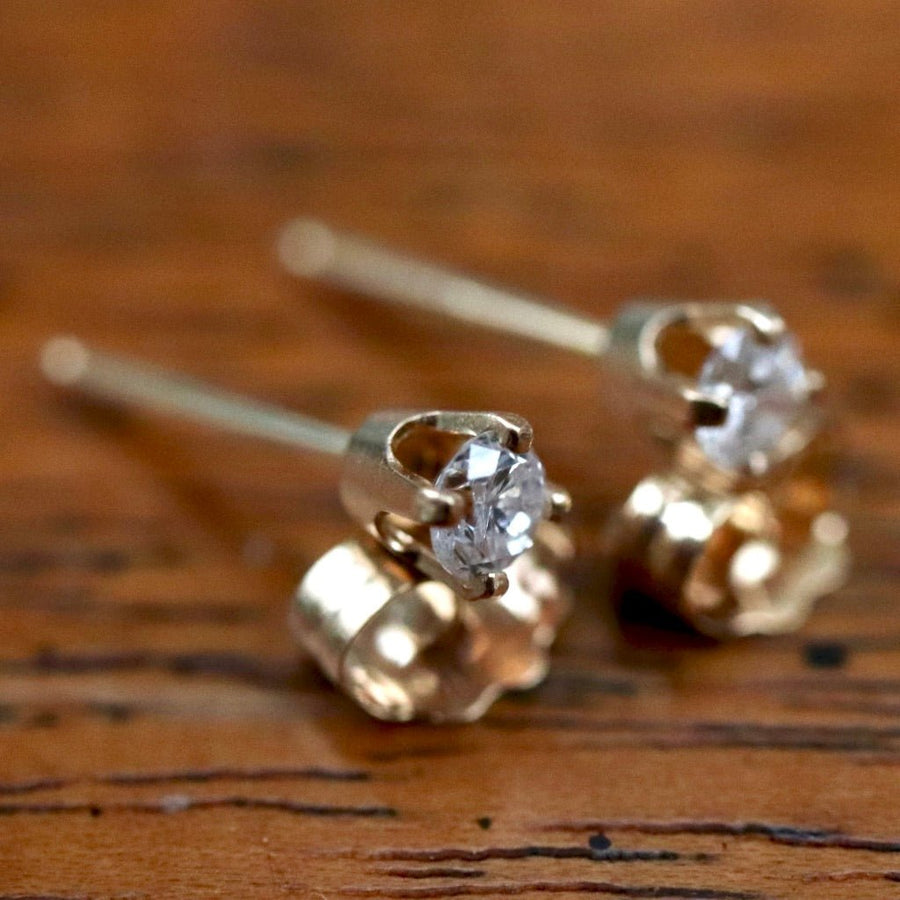 Sparkle 14k Gold and Diamond Earrings