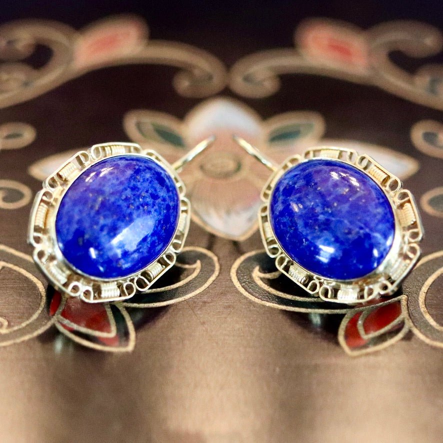 St. Albans 14k Gold and Lapis Earrings
