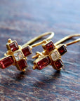 St. Albans Cross Garnet Earrings