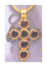 St. Augustine Garnet Cross Necklace