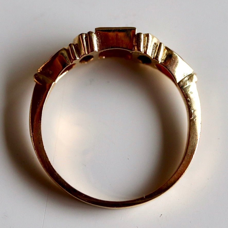 St Patrick 14k Gold, Garnet, Ruby & Emerald Ring