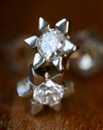 Starburst 14k White Gold and Diamond Earrings