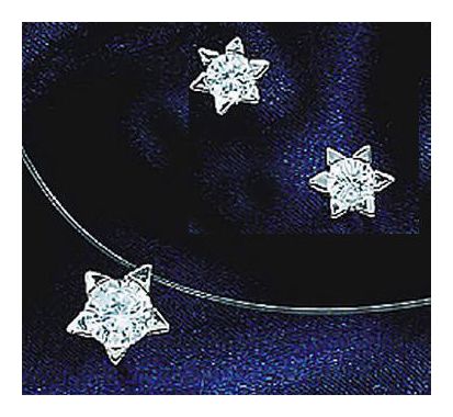 Starburst 14k White Gold and Diamond Necklace