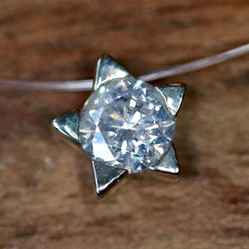Starburst 14k White Gold and Diamond Necklace