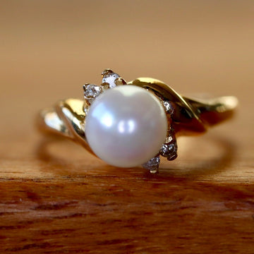Sulu Sea 14k Gold, Pearl and Diamond Ring