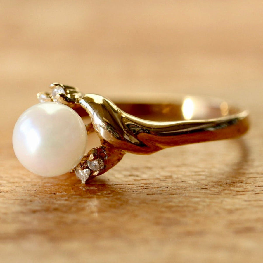 Sulu Sea 14k Gold, Pearl and Diamond Ring