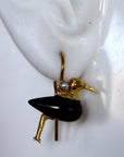 Sussex Sandpiper 14k Gold, Onyx and Pearl Earrings