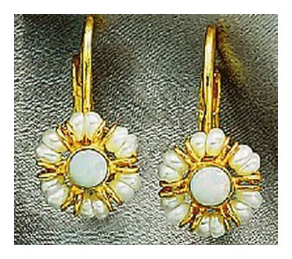 Sweet Adeline Opal and Pearl Victorian Earrings