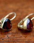 Sweetheart Solitaire Garnet Earrings