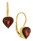 Sweetheart Solitaire Garnet Earrings
