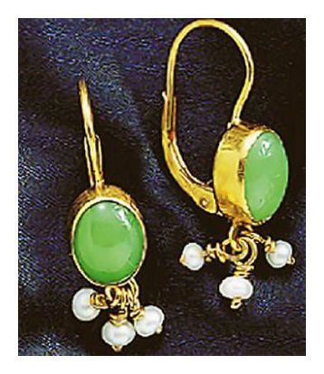 Tarantella Chrysoprase and Pearl Earrings