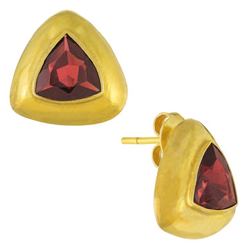 Tetrahedron Garnet Earrings