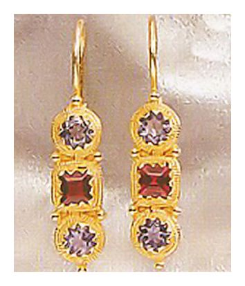Thira Iolite and Garnet Earrings