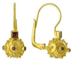 Timbuktu 14k Gold and Garnet Victorian Earrings