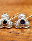 Troubadour 14k Gold, Diamond and Sapphire Earrings