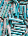 Tubular Mummy Beads, 3000 years Old Antique - Turquoise Color 9 grams