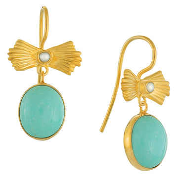 Turquoise Bow Earrings