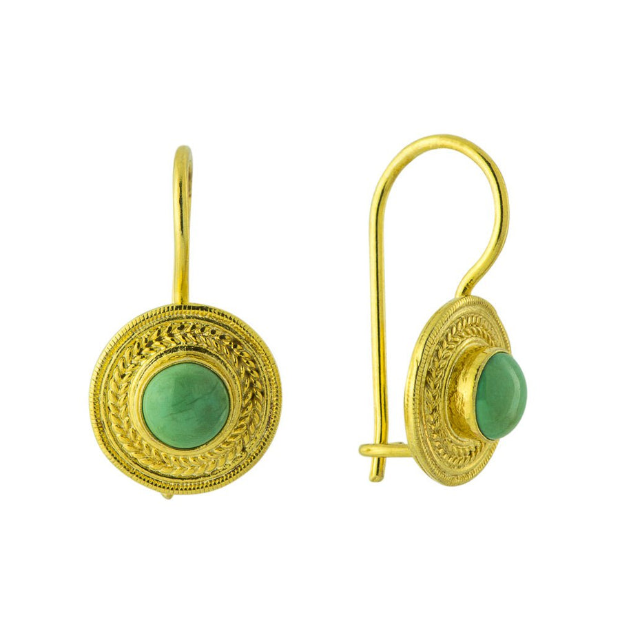 Turquoise Disc Earring