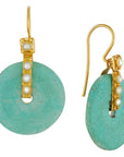 Turquoise Disk Earrings