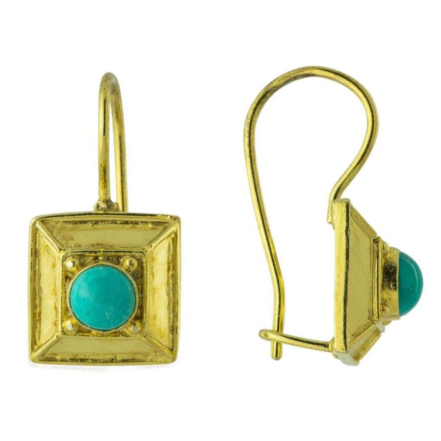 Turquoise Great Pyramid Earrings