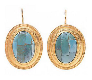 Turquoise Mosaic Clip Back Earrings