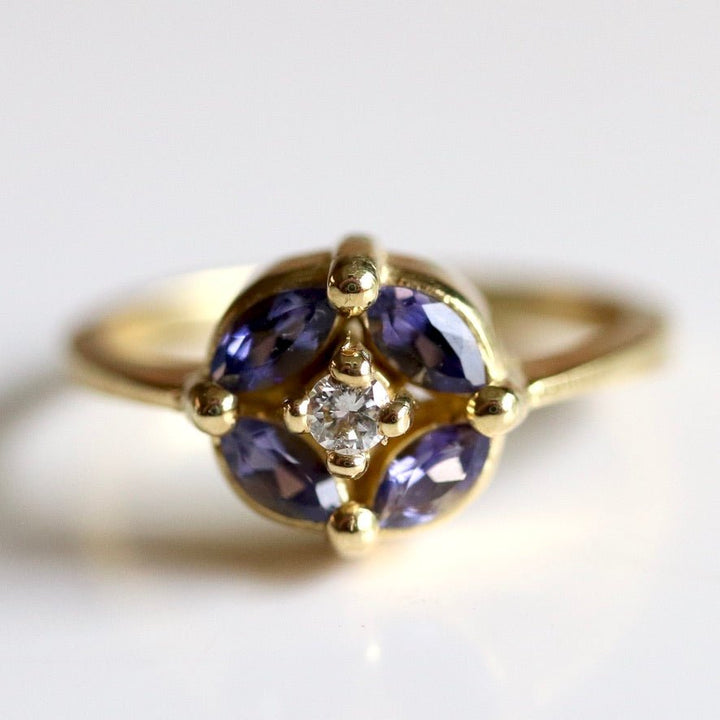 Twilight 14k Gold, Diamond and Sapphire Ring