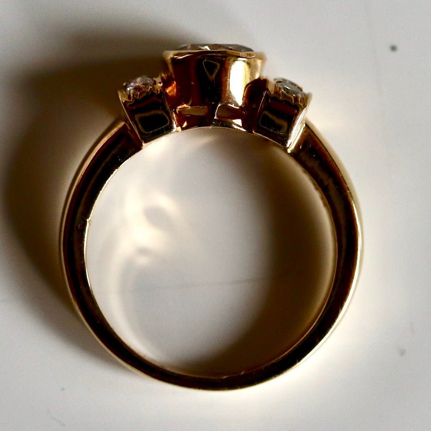 Vena Amoris 14k Gold and Champagne Diamond Ring