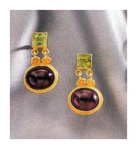 Verona Garnet and Peridot Earrings