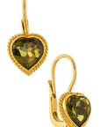 Victorian Heart Peridot Earrings