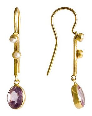 Victoriana Amethyst and Pearl Earrings
