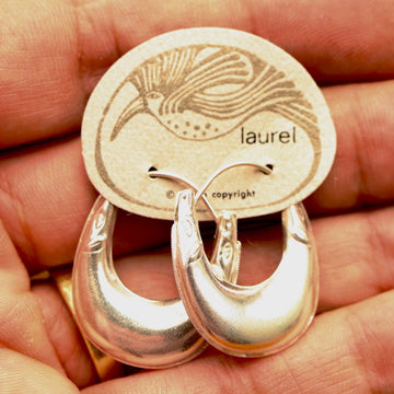 Vintage Laurel Burch Animal Head Silver-Plate Earrings