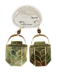 Vintage Laurel Burch Articulating Art Deco Gold-Plate Earrings