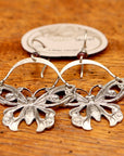 Vintage Laurel Burch Articulating Butterfly Silver-Plate Earrings