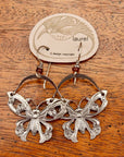 Vintage Laurel Burch Articulating Butterfly Silver-Plate Earrings