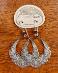 Vintage Laurel Burch Articulating Garland Silver-Plate Earrings