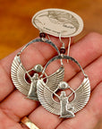 Vintage Laurel Burch Articulating Isis Silver-Plate Earrings