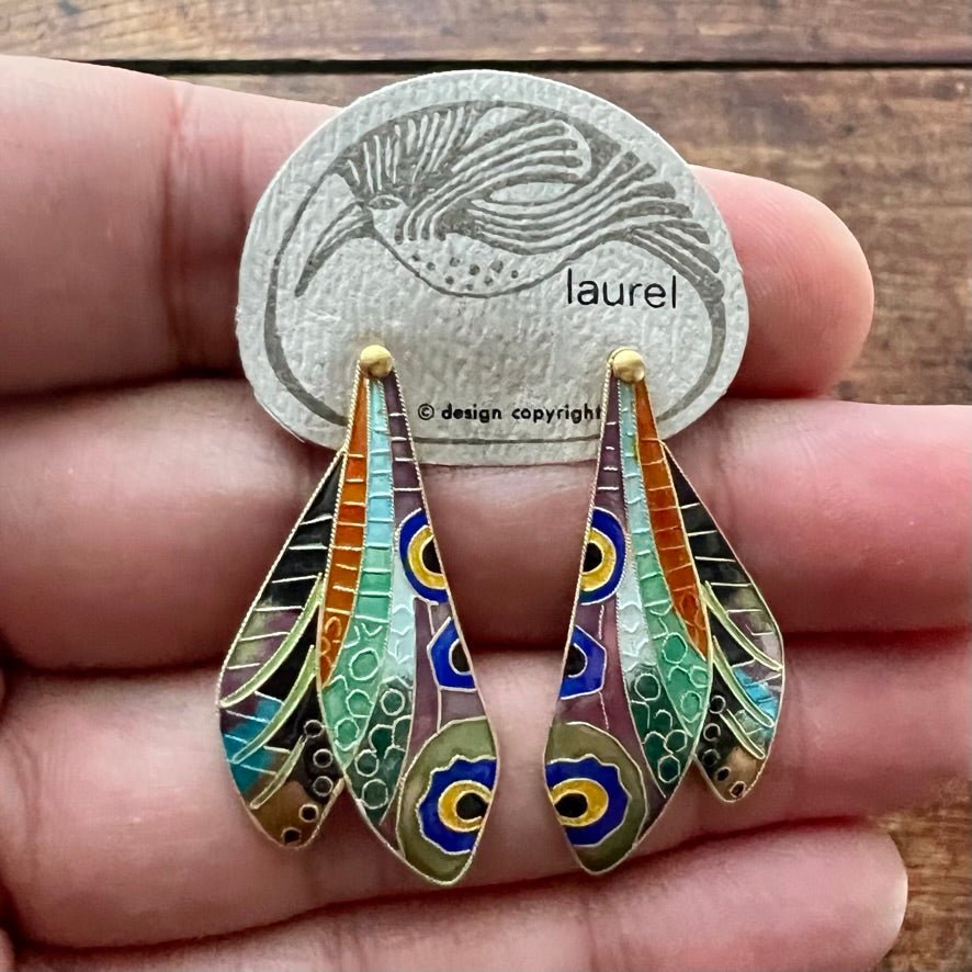 Vintage Laurel Burch Butterfly Wing GoldVermeil Earrings Museum of