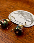 Vintage Laurel Burch Chinese Bead Gold-Vermeil Earrings