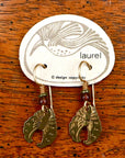 Vintage Laurel Burch Chrysalis Gold-Plate Earrings
