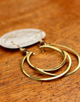 Vintage Laurel Burch Crescent Moon Gold-Plate Earrings