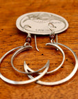 Vintage Laurel Burch Crescent Moon Silver-Plate Earrings