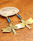 Vintage Laurel Burch Dragonfly Gold-Plate Earrings