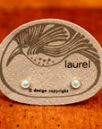 Vintage Laurel Burch Eggshell Enamel Gold-Vermeil Studs