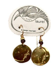 Vintage Laurel Burch Extra Small Moonface Gold-Plate Earrings