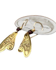 Vintage Laurel Burch Fairy Wing Gold-Plate Earrings