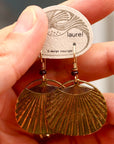 Vintage Laurel Burch Fan Gold-Plate Earrings