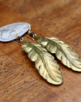 Vintage Laurel Burch Feather Gold-Plate Earrings