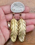 Vintage Laurel Burch Feather Gold-Plate Earrings