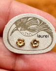 Vintage Laurel Burch Flower Gold-Plate Studs